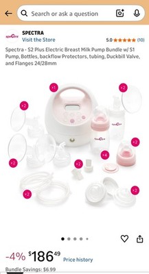 Brand New Sealed Spectra S2 Plus Double Electric Breast Pump - Pink