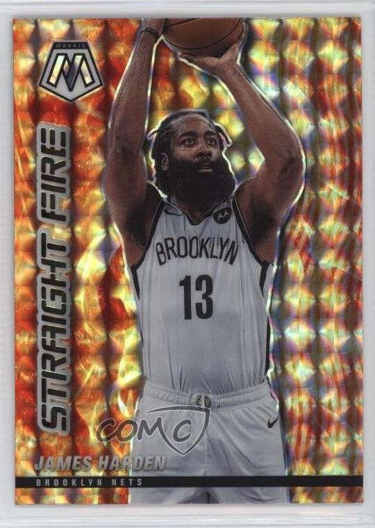 2020-21 Panini Mosaic Straight Fire James Harden #18 4f5