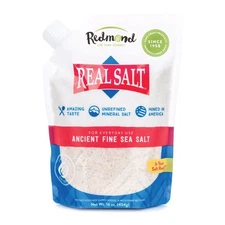 Redmond Real Salt, Ancient Fine Sea Salt, Unrefined Mineral Salt, 16 Ounce Pouch