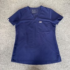 FIGS Catarina Scrub Top Womens XS Navy Blue V Neck Medical Healthcare Stretch