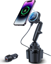 Cup Holder Charger Mount for Magsafe, Wireless Magnetic Car Mount Charger wit...