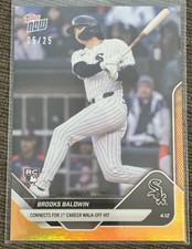Brooks Baldwin - 2025 MLB Topps NOW #62 WALK-OFF Orange Foil /25 RC White Sox
