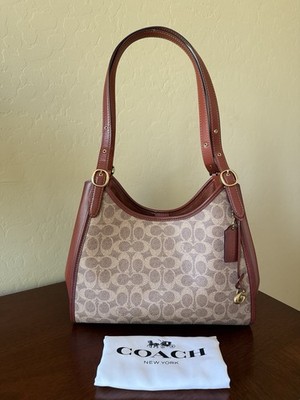 NWT Coach C4825 Lori Shoulder Bag In Signature Canvas & Calf