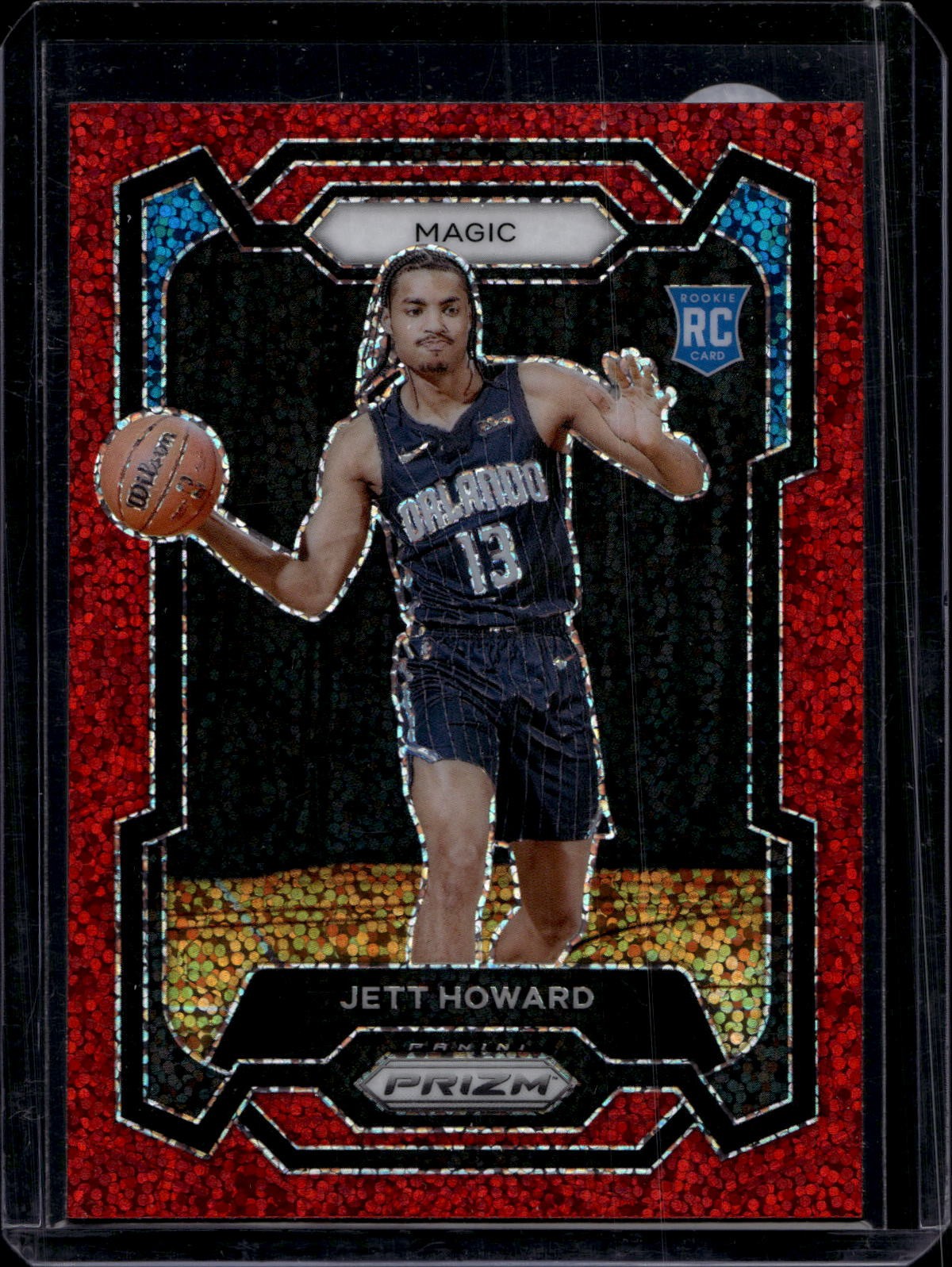 2023-24 Panini Prizm #132 Jett Howard Prizms Red Sparkle