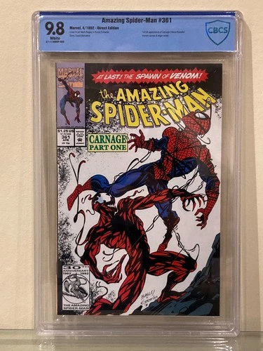 Amazing Spiderman 361 (1992) - Marvel Comics key 1st Carnage – CBCS 9.8 NMMT