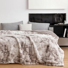 50x70 Inches Ultra-Soft Fuzzy Faux Fur Plush Throw Blanket - Thick, Warm Sher...