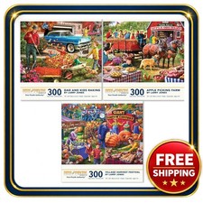 jigsaw puzzle set of 3 300 pieces fall in the country