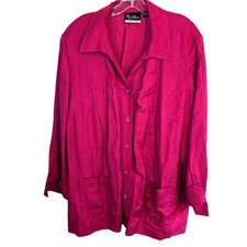 Added Dimension 2X Women's Blazer Pink Suit Coat Plus Size 22W 24W Jacket XXL