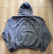 Justin Bieber Coachella 2026 Official Merch Gray Hoodie Sold Out Skylrk Large