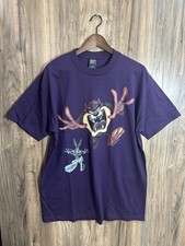 T-shirt vintage 1997 Taz & Bugs Bunny doppia faccia grafica viola uomo taglia large