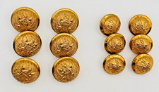 Vintage WW11 Era Brass US Military Dress Buttons Lot 12 - 2 Sizes - Pocket Coat