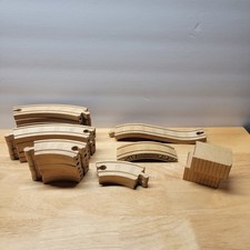 Lot of 23 Pieces of Wooden Track Thomas The Train Brio Compatible