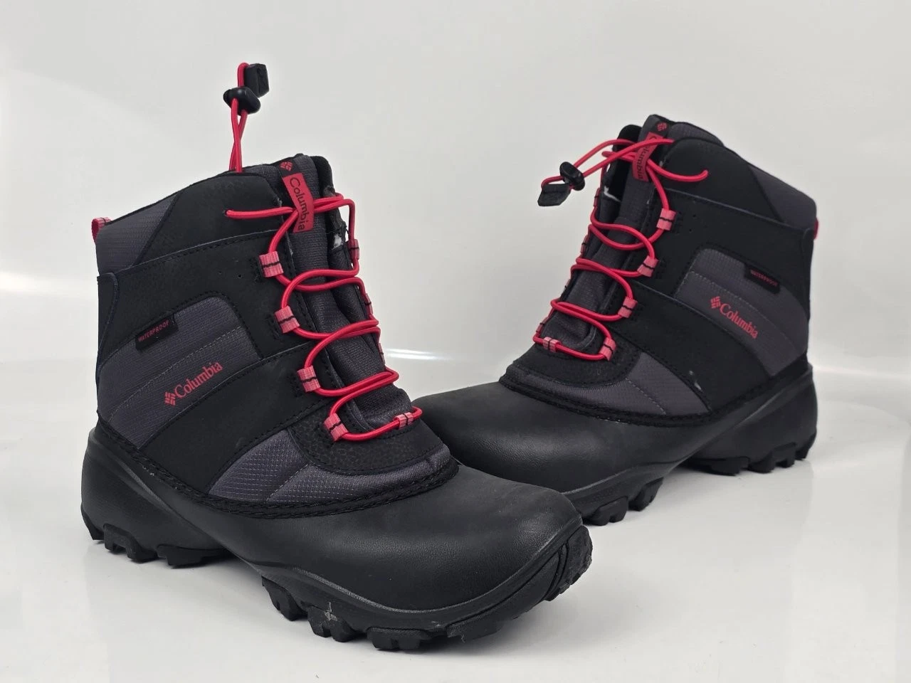 Columbia Waterproof Winter Boots Black Gray Pink Women’s US Size 7