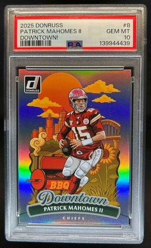 2025 Donruss Patrick Mahomes Downtown! SP #8 Chiefs PSA 10