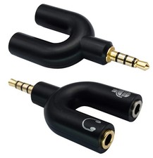 AAOTOKK 3.5mm Headphone Y Splitter Adapter Gold Plated 4 Pole 3.5mm Male to 3...