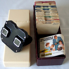 Vintage View-Master Stereoscope, 49 Reels Case, Viewer
