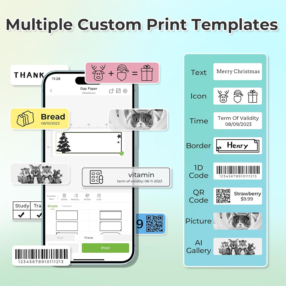 Bluetooth Label Maker P21 with Tape - Wireless Mini Handheld Printer for Home & Office Organization  