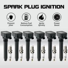 6X OEM Ignition Coil &6X Spark Plug Pack For Dodge Jeep Ram Chrysler 3.6L UF648