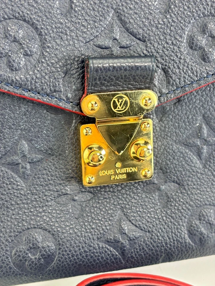 Подлинный Louis Vuitton Pochette Metis 2 пути красный синий монограмма Empreinte наплечная сумка - Изображение 3 из 4