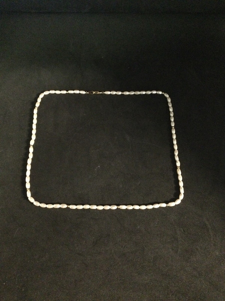 Faux Pearl necklace Clasp marked 