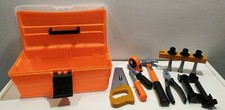 Home Depot Tool orange plastic Box With basic Tools