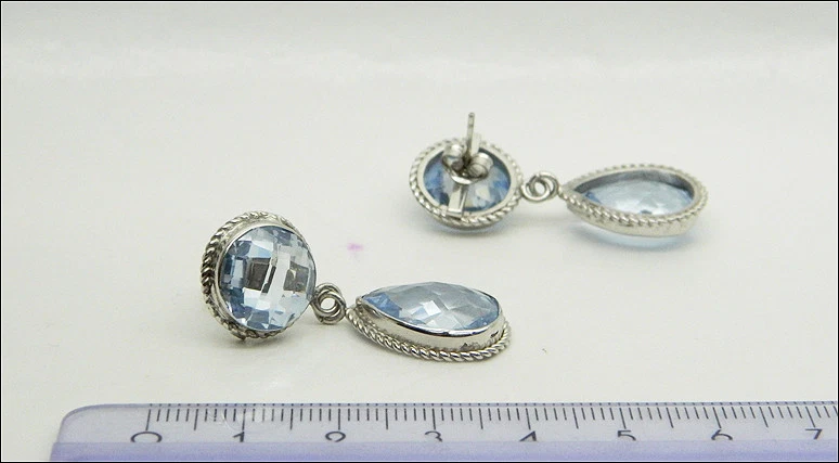 ORECCHINI IN ARGENTO 925 CON GOCCE DI QUARZO AZZURRO AGHT 060 - Immagine 3 di 3