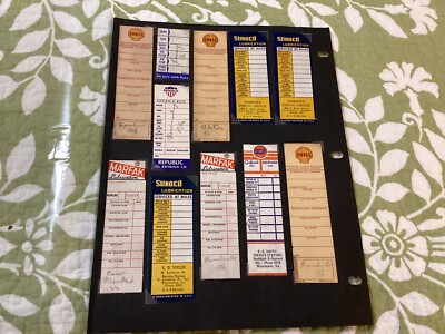 25 Ca 1940 Oil Lubrication Service Atlantic Gulf Shell Sunoco Kendall Esso Etc.