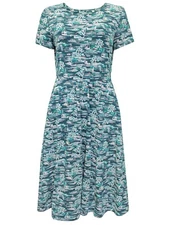 EX Seasalt Green Helford Boats April Short Sleeve Dress Sizes 8-18 RRP £69.95