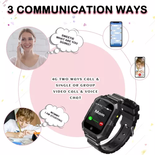Kinder Smart Watches 4G mit GPS SOS Zwei-Wege-Anruf Voice Chat Alarm Smartwatch USA - Bild 5 von 8