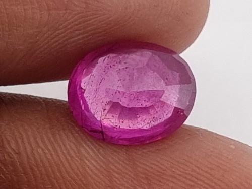3.45 Ct Natural EGL Certified Oval Cut Glass Filled Red Ruby Loose Gemstone - Picture 6 of 6