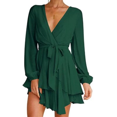 long sleeve flowy wrap dress Heavy Linen Midi Dress, Fall Linen Dress for Women, Linen Wrap Dress, Flowy Dress, Cottagecore Dress, Linen Clothing, Long Sleeve Wrap Dress, 3XL /