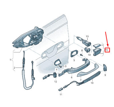 NEU AUDI A8 4N TÜRGRIFF ABDECKUNG VORNE RECHTS AUSSEN RHD 4N2837876GRU ORIGINAL