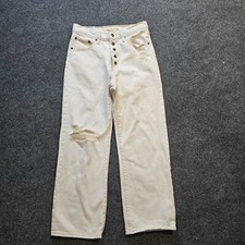 Levis Jeans Womens Size 28 White Ribcage Straight Ankle Button Fly Casual Basic