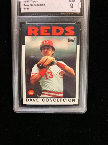 1986 Topps #195 Dave Concepcion Cincinnati Reds GMA 9 Mint - Picture 3 of 6