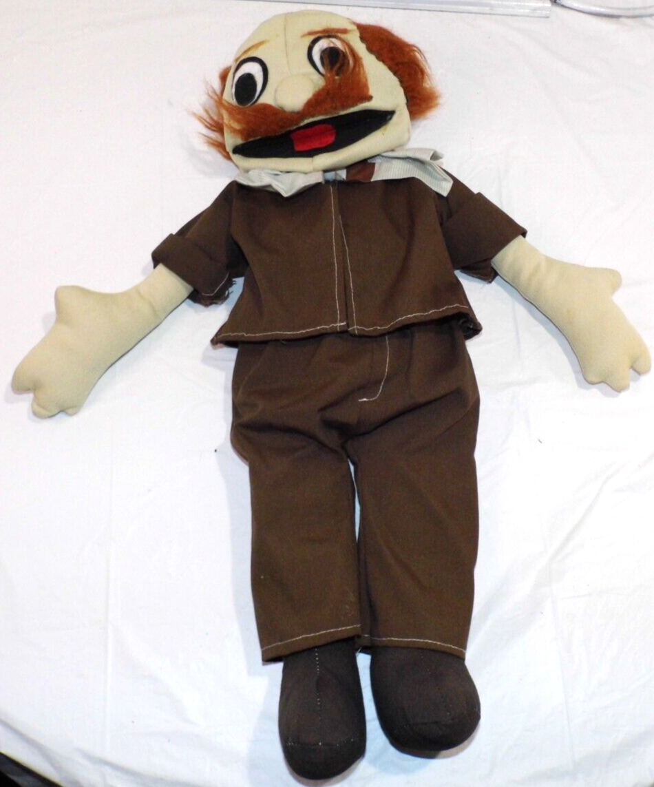 Life-like Homemade Hand Puppet Grampa/Wild Science Teacher In Suit