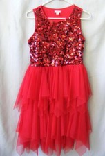 Holiday Party Dress Girls 14 XL Ballerina Tulle Net Ruffles Sparkling Sequins