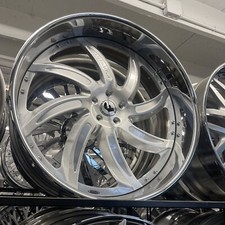 26 Forgiato Wheels Azioni Brushed Chrome Lip Wheel Tire Package 5 Lug
