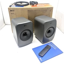 KEF LSX II LT Wireless HiFi Speakers - Pair (Graphite Grey) and Remote