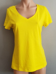 yellow v neck top