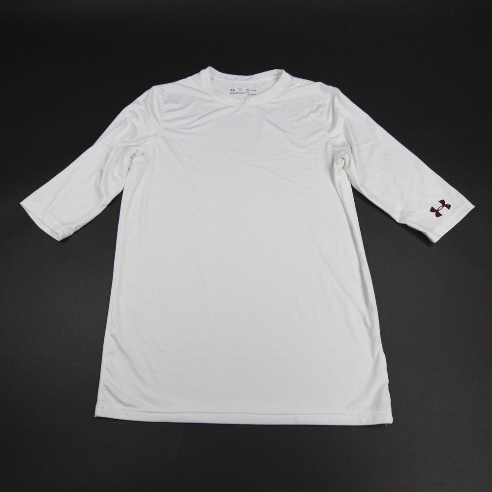 Under Armour HeatGear Long Sleeve Shirt for Men in White Lightweight Performance Apparel Pre-owned Condition