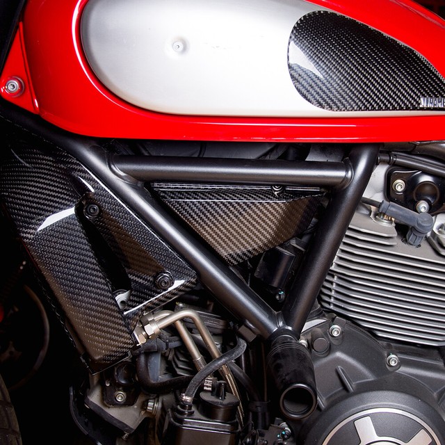 Carbon Fiber Motorcycle Side panels Gloss Black For Ducati scrambler eBay