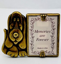 Vintage 1990s Brass Finish Dog Picture Frame