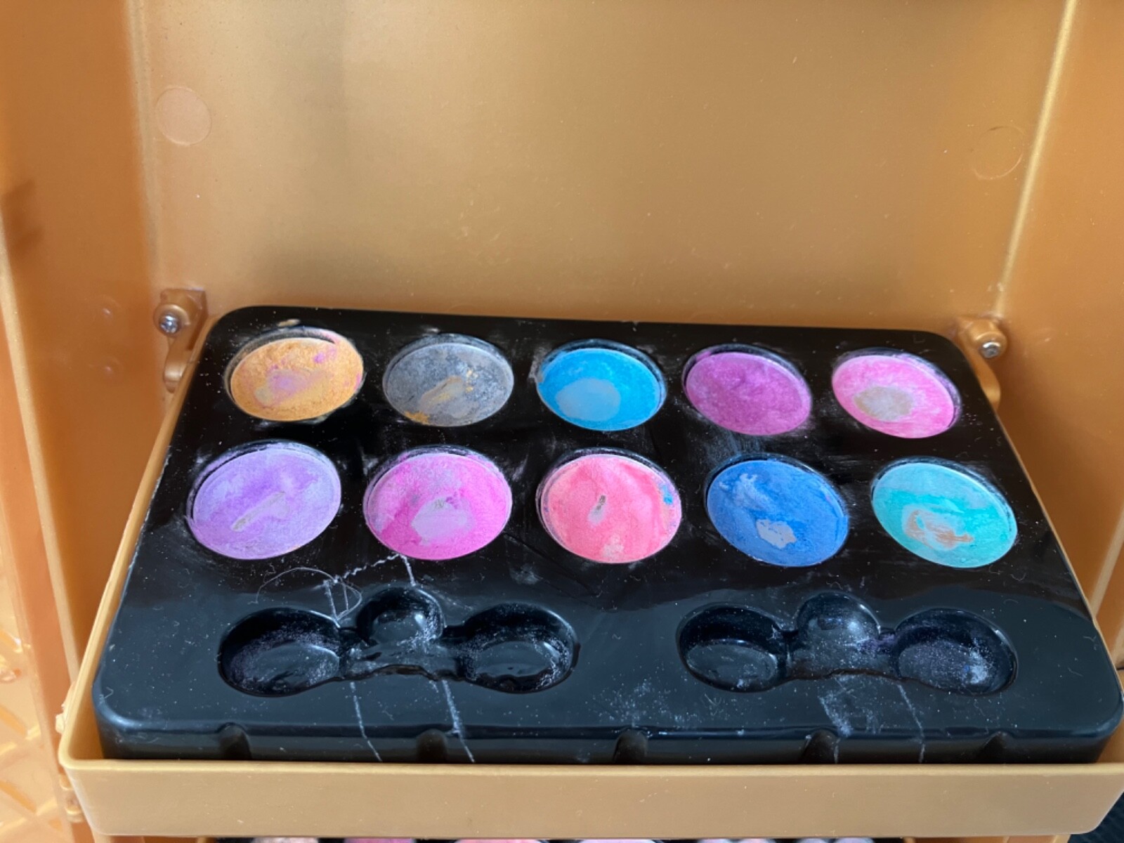 Girls kids mini mouse bow portable backpack make up face paint carry