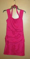 Womens Size Express 4 Pink Purple Sleeveless Halter Neck Scrunch Detail Dress 