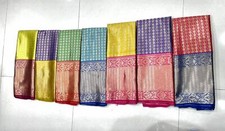 Indian Women Kanjiveram Silk Zari Lehanga Half Saree With Blouse and Duppta