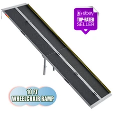 10ft Wheelchair Ramp Aluminum Multi-Folding Scooter Mobility Portable 600 LB