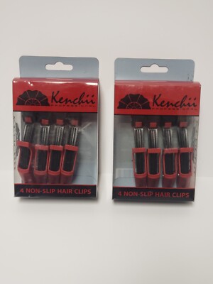 Kenchii Professional 4 NON-SLIP HAIR CLIPS x2 = 8 Total KEHC4 New in Packages