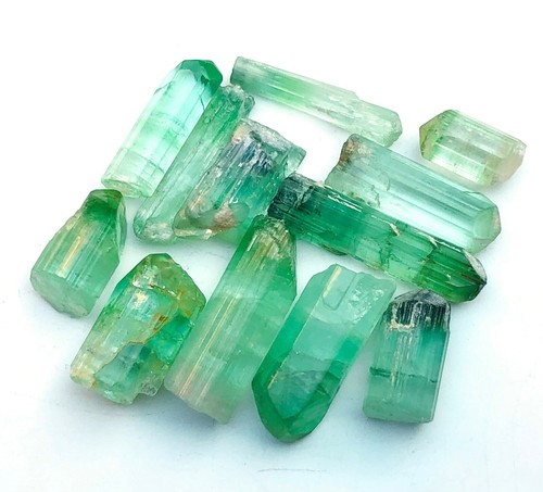 60 Carats Mint Green &amp; Bi Color Tourmaline Transparent Crystals from Afghanistan