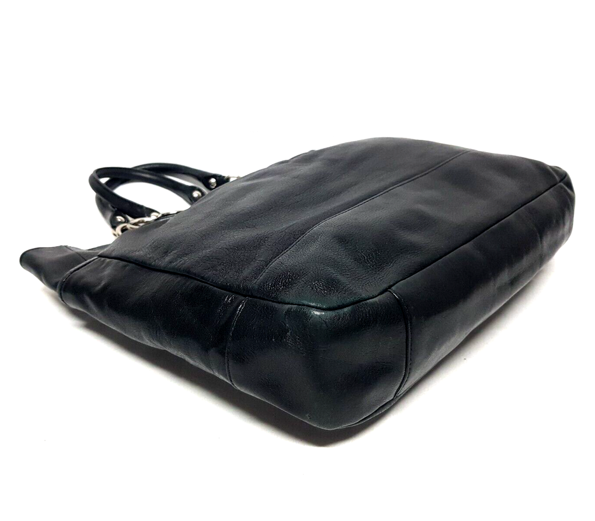COACH MADISON JULIANNE BLACK LEATHER MAGAZINE TOTE HANDBAG 13582 