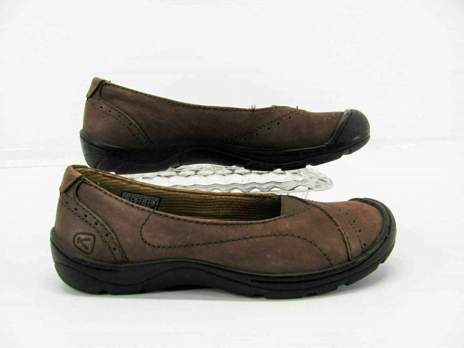 Scarpa donna Keen Sterling City taglia 6M marrone atletica piatta usata qp